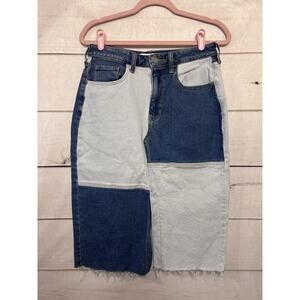 Hollister Jean Skirt Size 11 Waist 30 Multi Color Denim Knee Length
